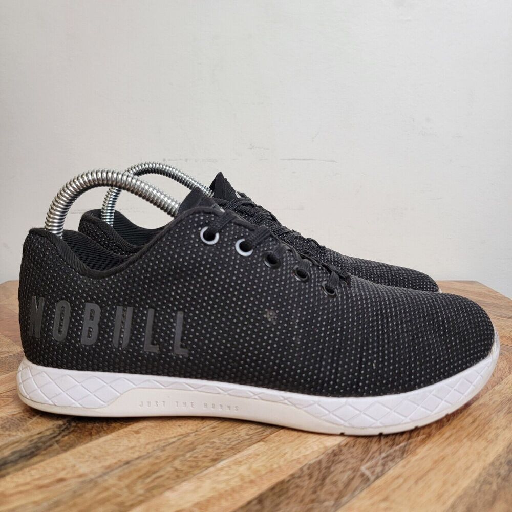 Nobull Unisex size M 6 W 7.5 Trainer Black Lifting Shoes Sneakers Lace up Solid